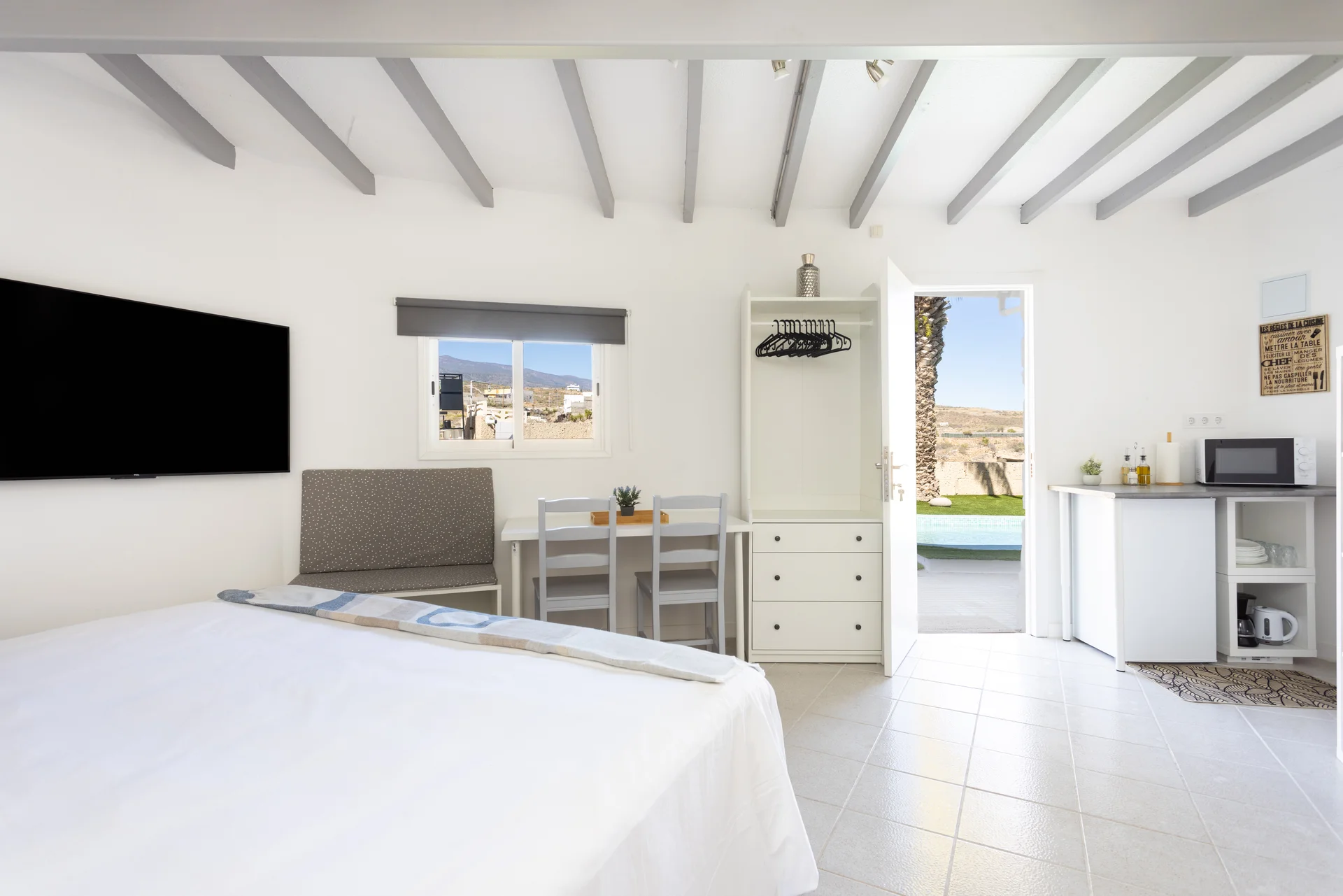 Studio apartment with exterior view